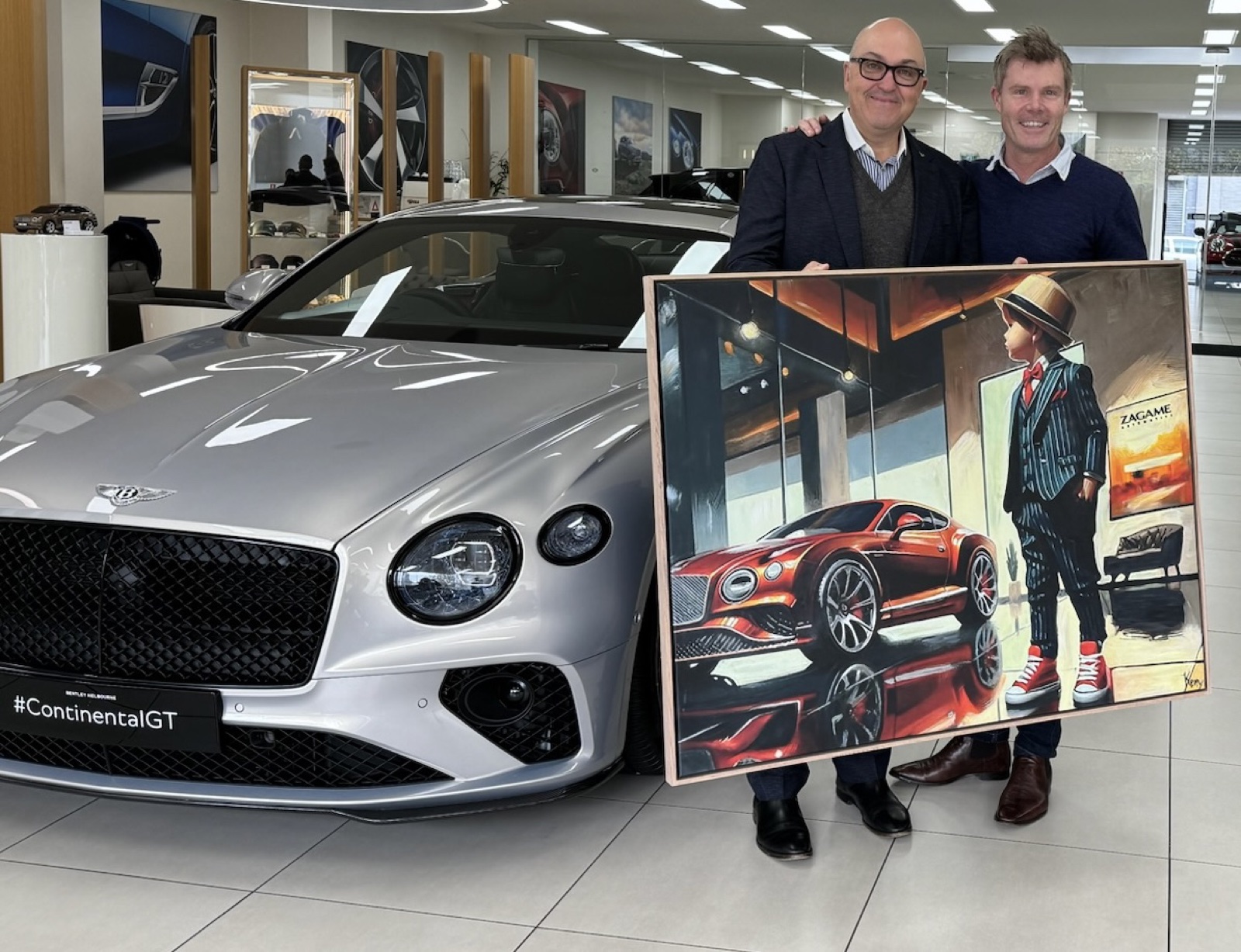 Bentley Continental painting handed over at Bentley Melbourne