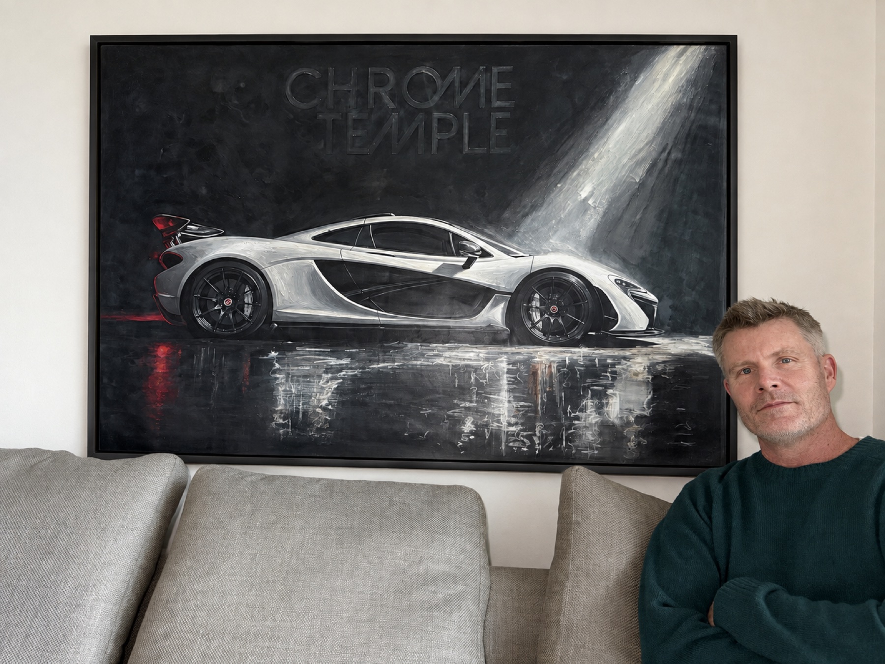 McLaren P1, one-off acrylic painting by Keny, framed