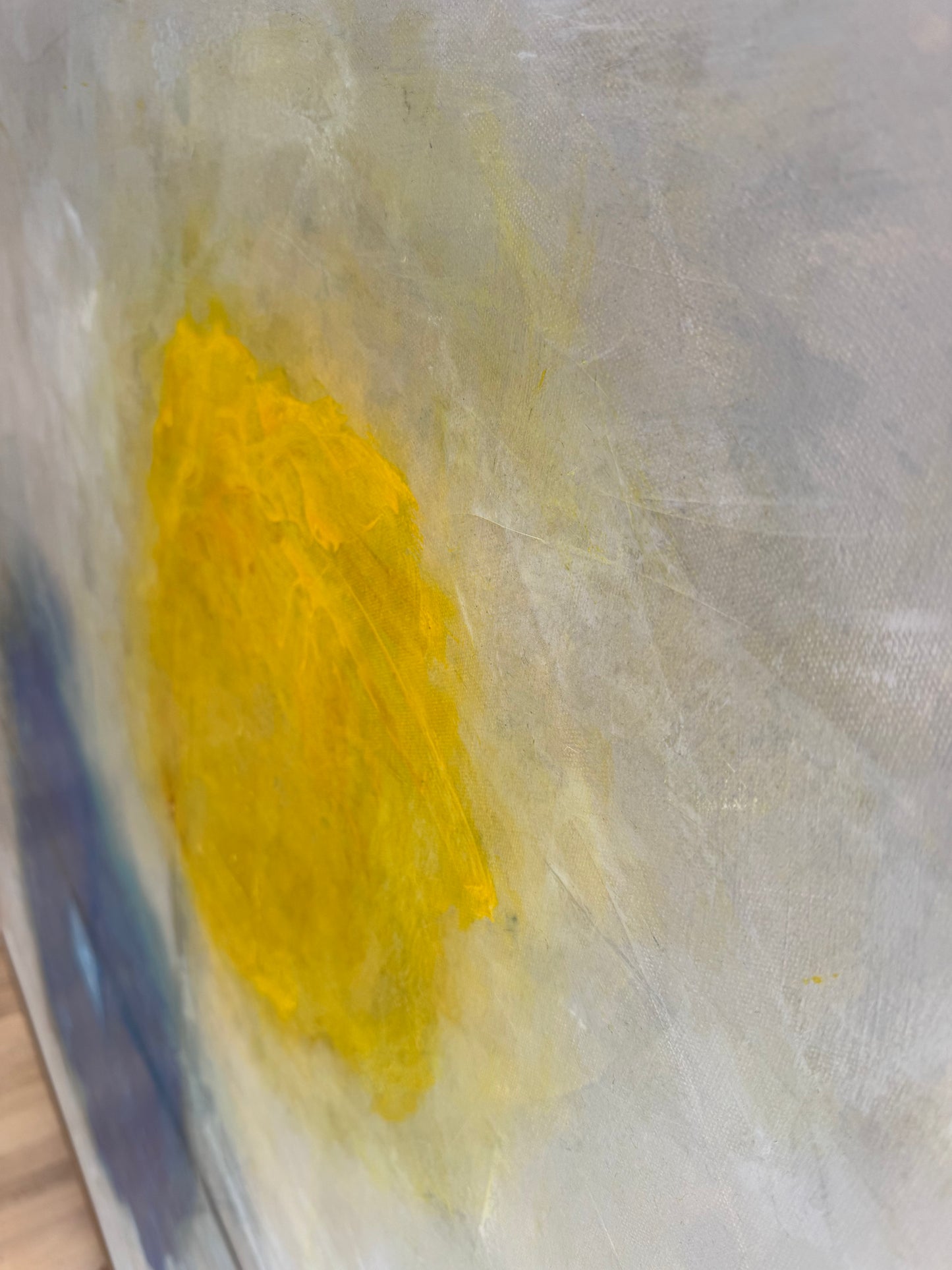 Yellow substance on a textured white surface