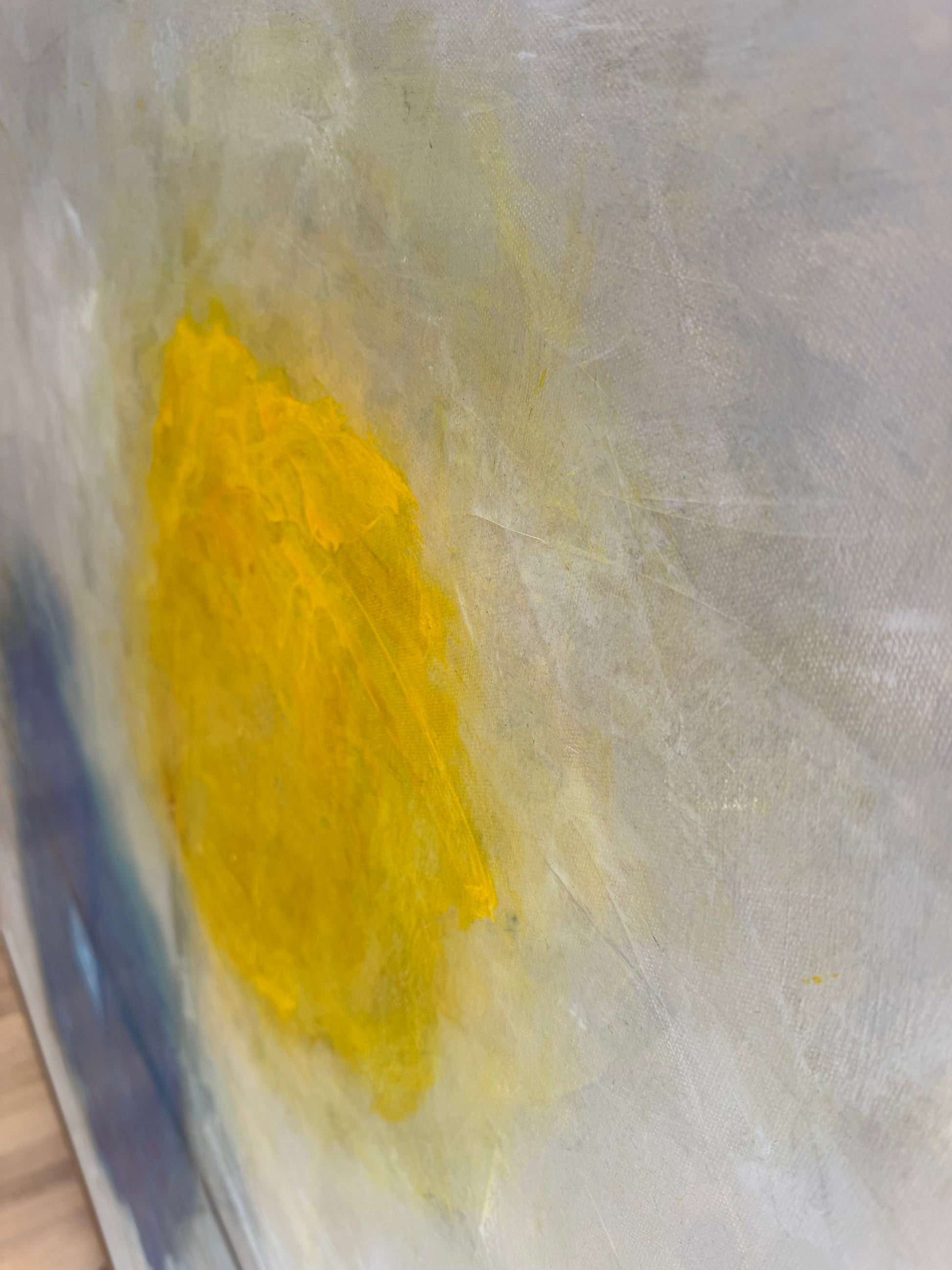 Yellow substance on a textured white surface